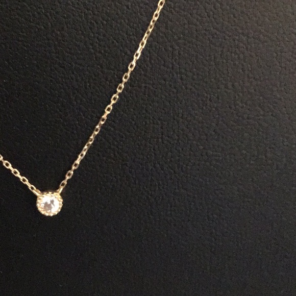 Dainty 14K Gold CZ Pendant EUC - Picture 3 of 8